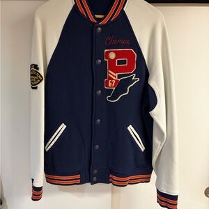 Polo by Ralph Lauren Navy and White Varsity Jacket Pwing Polo University